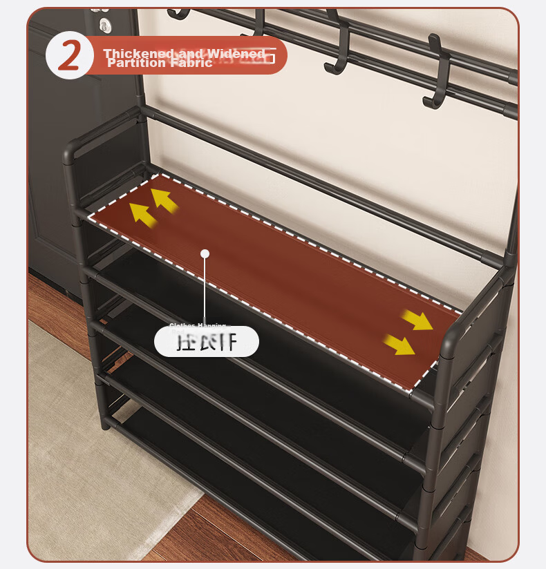 Xiangzhubian 5-Tier Small Multi-Layer Shoe Rack Entryway Shoe Cabinet Dormitory Simple Storage Shoe and Hat Organizer 80cm 7