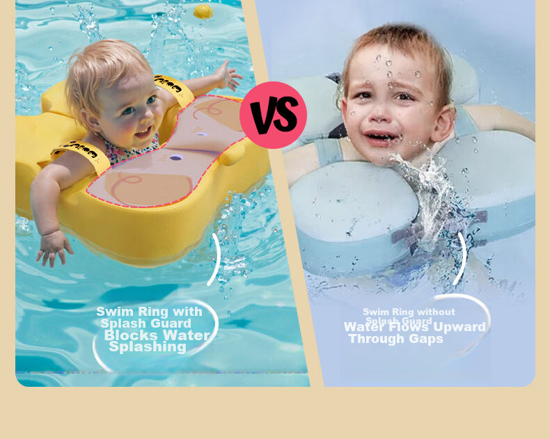 Voutdo.ing Baby Swimming Ring Inflatable-Free Underarm Float for Babies Over 6 Months 12