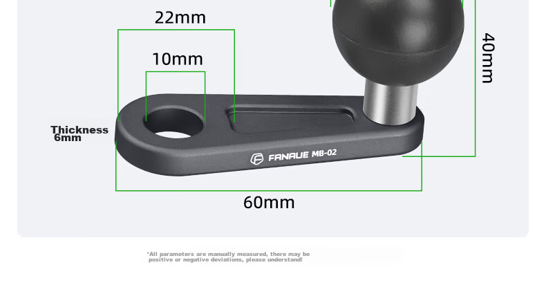 FANAUE Motorcycle Phone Holder Rearview Mirror Ball Head Base Reflective Mirror Mount 20mm Extension Bracket Swivel Accessory MB-01(20) 15