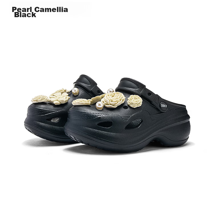 Semir Official Genuine Non-Slip Soft Sole Pearl Camellia Black Slip-On Clog Shoes SML262001 Size 40-41 29