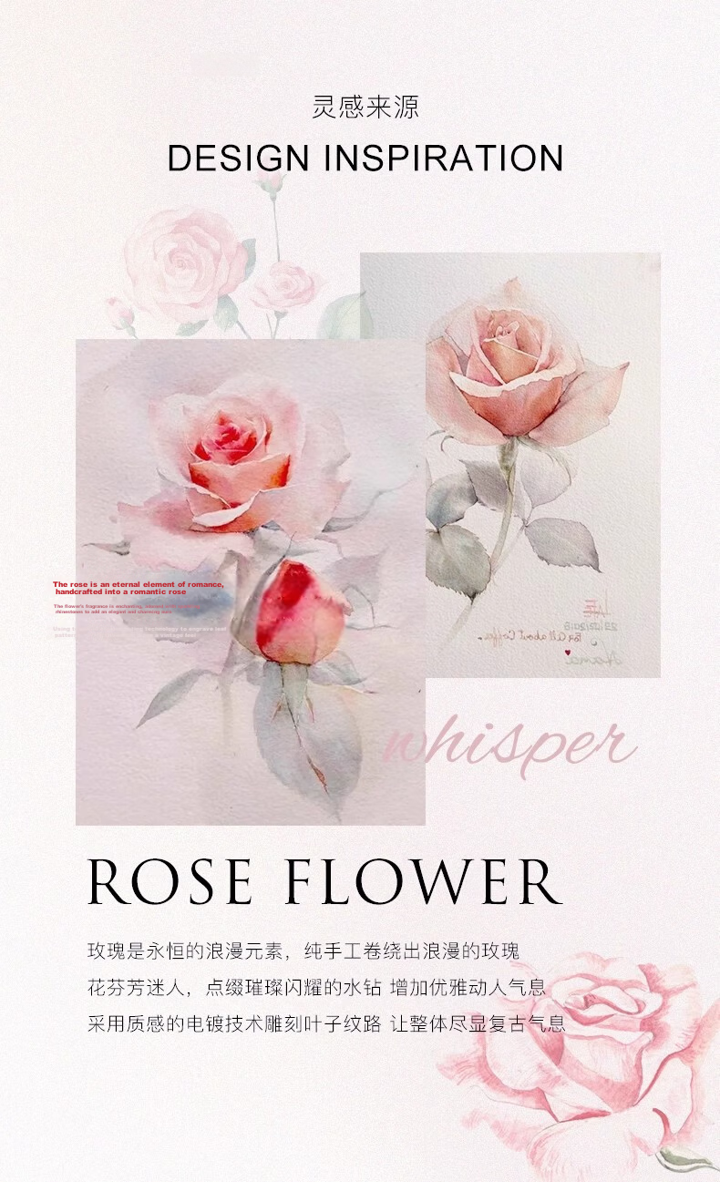 Cercoo Rose Hair Clip Horizontal Clamp Korean Top Clip Small Spring Hairpin Hair Accessory Qixi Valentine's Day Gift 2