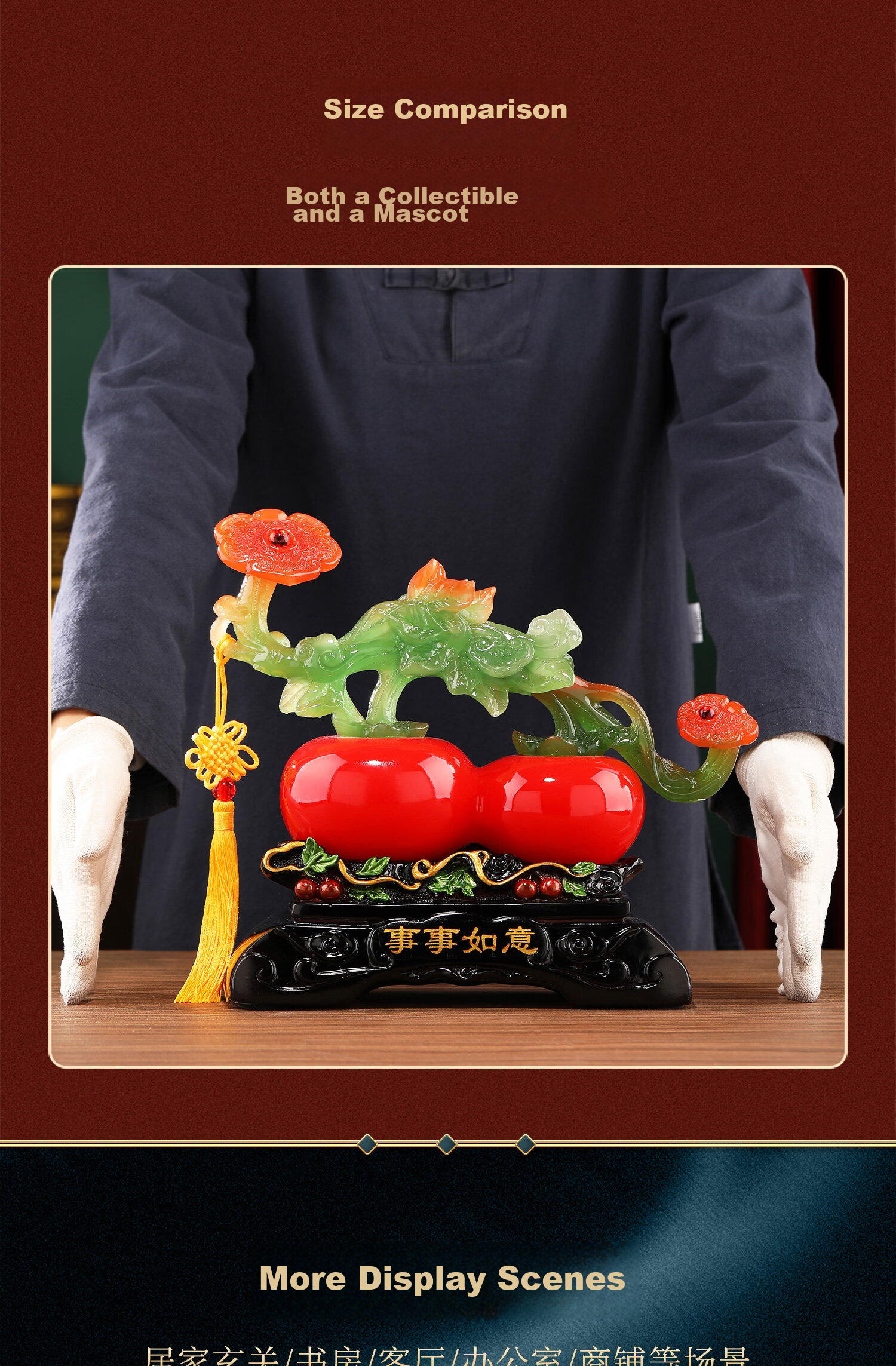 Heshengtang Auspicious Persimmon Ornament High-End Elegant Living Room Entryway Office Decoration Opening Gift Housewarming Present 10