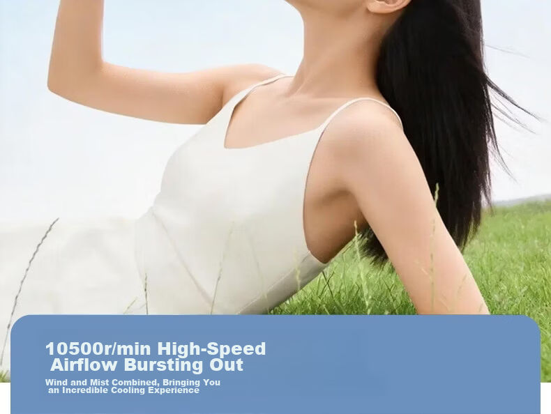 AUX Handheld Portable Mist Fan Long Battery Life Office Outdoor High Power USB Mini Rechargeable Fan 15