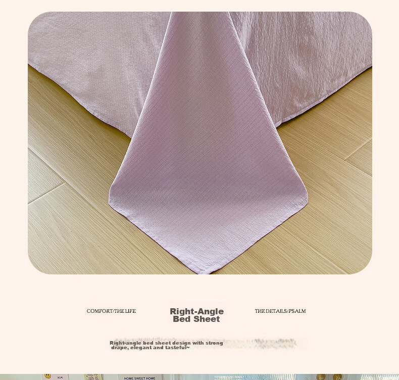 Hongdou Class A Double-layer Gauze 4-Piece Bedding Set 1.5/1.8m Thickened Bed Sheet Quilt Cover Single Quilt Core Cover 200x230cm Peninsula Rose 16