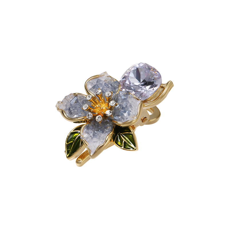 CHIMERA Starry Floral Side Bang Hair Clip with Gentle Flower Design, Jaw Clip Hairpin, Hair Accessory for Women, Birthday Gift