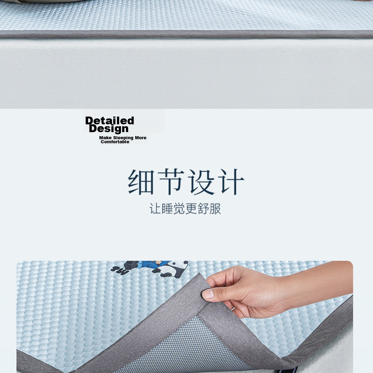 Teenie Weenie Bear Class A Ice Bean Cooling Mat Summer Ice Silk Washable Soft Air Conditioning Mat 150*200cm Blue 20