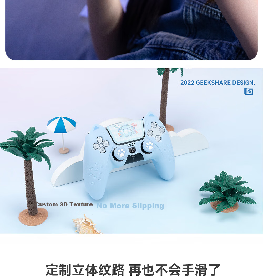 Jixiang PS5 Controller Protective Case, Pink Sweet Heart Skeleton Controller Silicone Cover, Full Protection Anti-Slip Sweat-Absorbing Soft Shell, Cute Cartoon Protective Controller Gaming Accessory 20