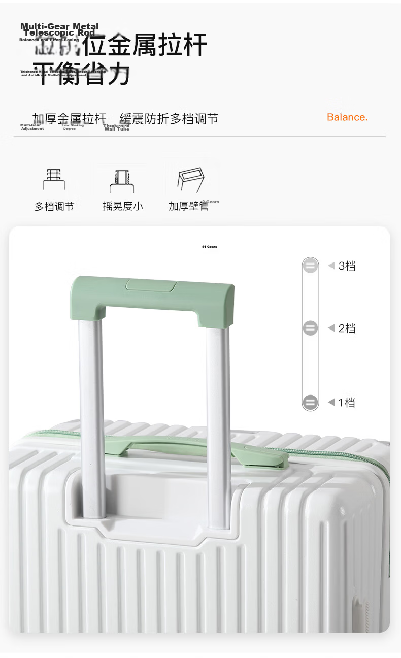 ELLE French Fashion Colorblock Luggage Suitcase Scratch-Resistant Carry-On White Purple 22 Inch 10