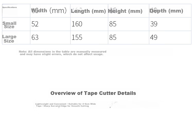 Hesdige [Jingcang Flash Delivery] Tape Dispenser Tape Sealer Tape Cutter Plastic Base Small Size (Fits 4~5cm Wide Tape) JG-548 2