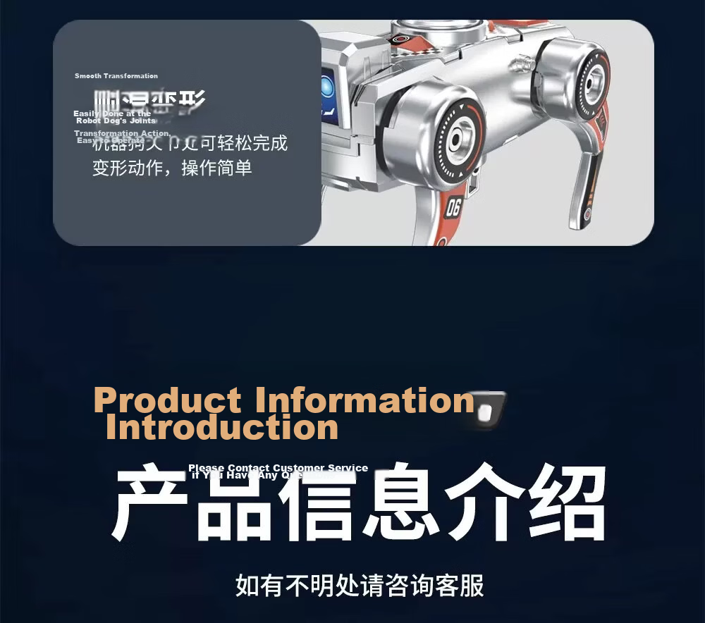 COOKSS Fingertip Mechanical Gyro Transformable Robot Dog Toy Wind-Up Walking Educational Boys Spinning Stress Relief Gift 10