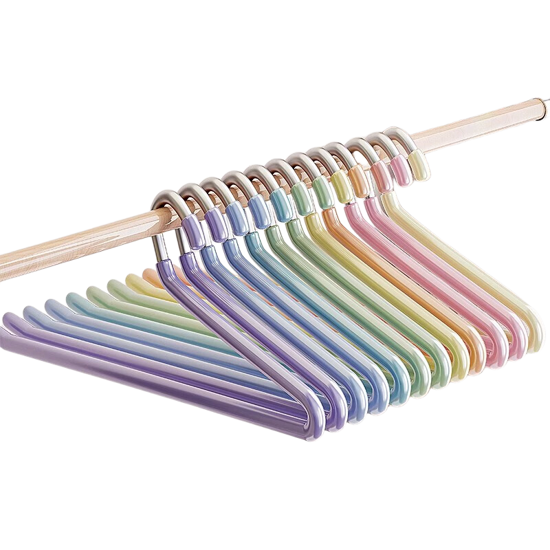 Jialifang Goose-Shaped Pants Hangers Home Non-Marking Non-Slip Wardrobe Storage Rainbow Z-Shaped Pants Hangers Rainbow Color 8-Pack