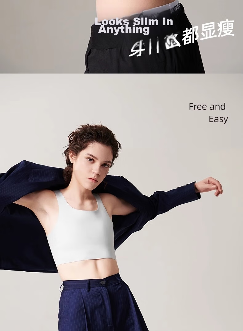 Caramella Seamless Chest Binder Bra Large Bust Minimizer Cosplay Ultra-Flat Shaping Vest Spring Summer Thin Wrap Chest Sports Bra 11