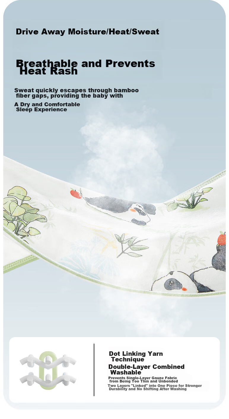Kidsneed Baby Anti-Startle Sleep Sack Swaddle Blanket Spring Summer Bamboo Cotton Gauze 0-12 Months Newborn Anti-Startle Swaddle Wrap 7