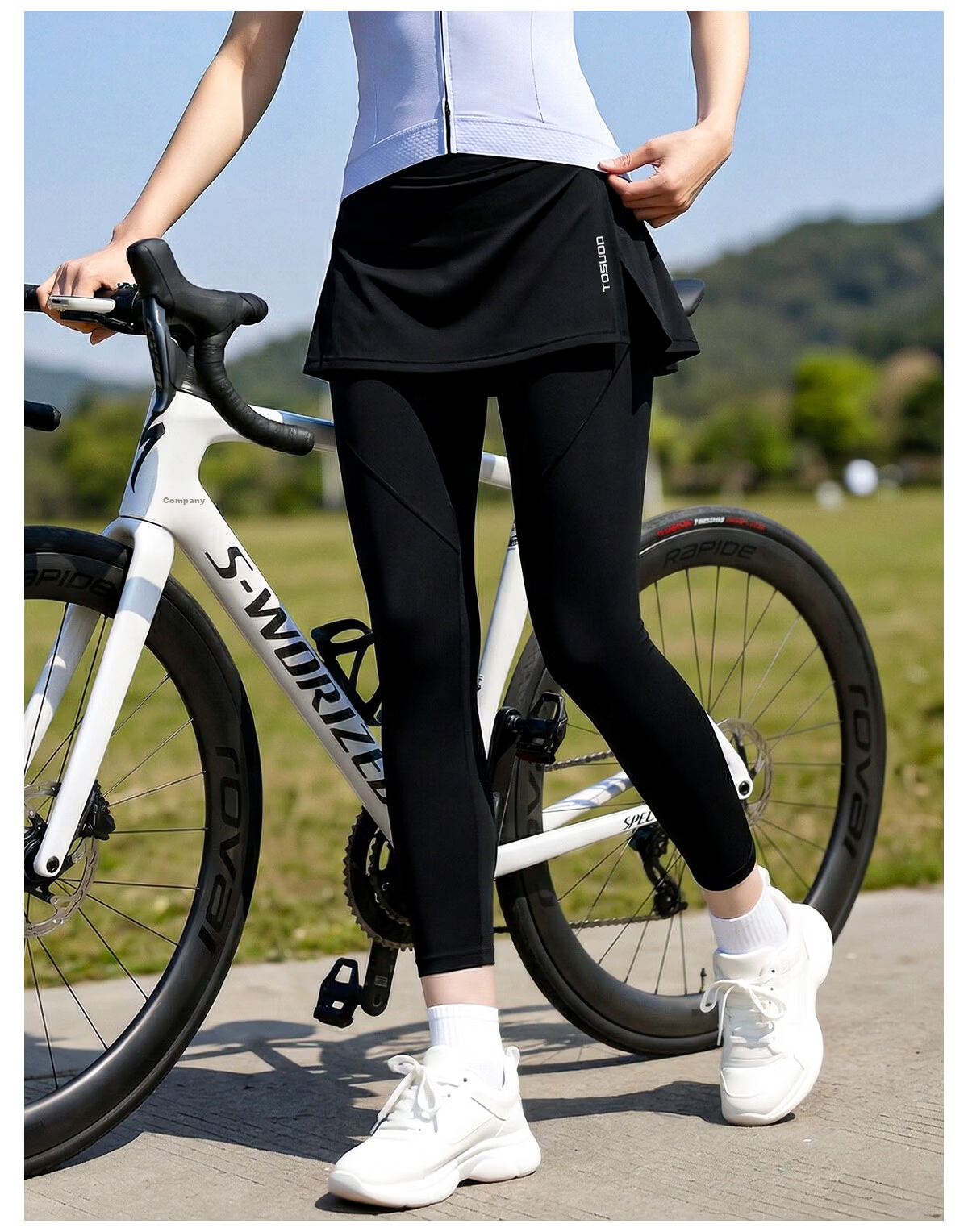 Captain Tas Summer Women's Road Small Folding Bike Cycling Skirt Pants Hip Cover Slimming Casual Sun Protection Long Pants 8