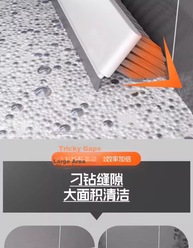 Guangduola Floor Brush Bathroom Brush No Dead Angle Shower Brush Floor Gap Brush Toilet Crevice Brush V-Shaped Long Handle Floor Brush 9