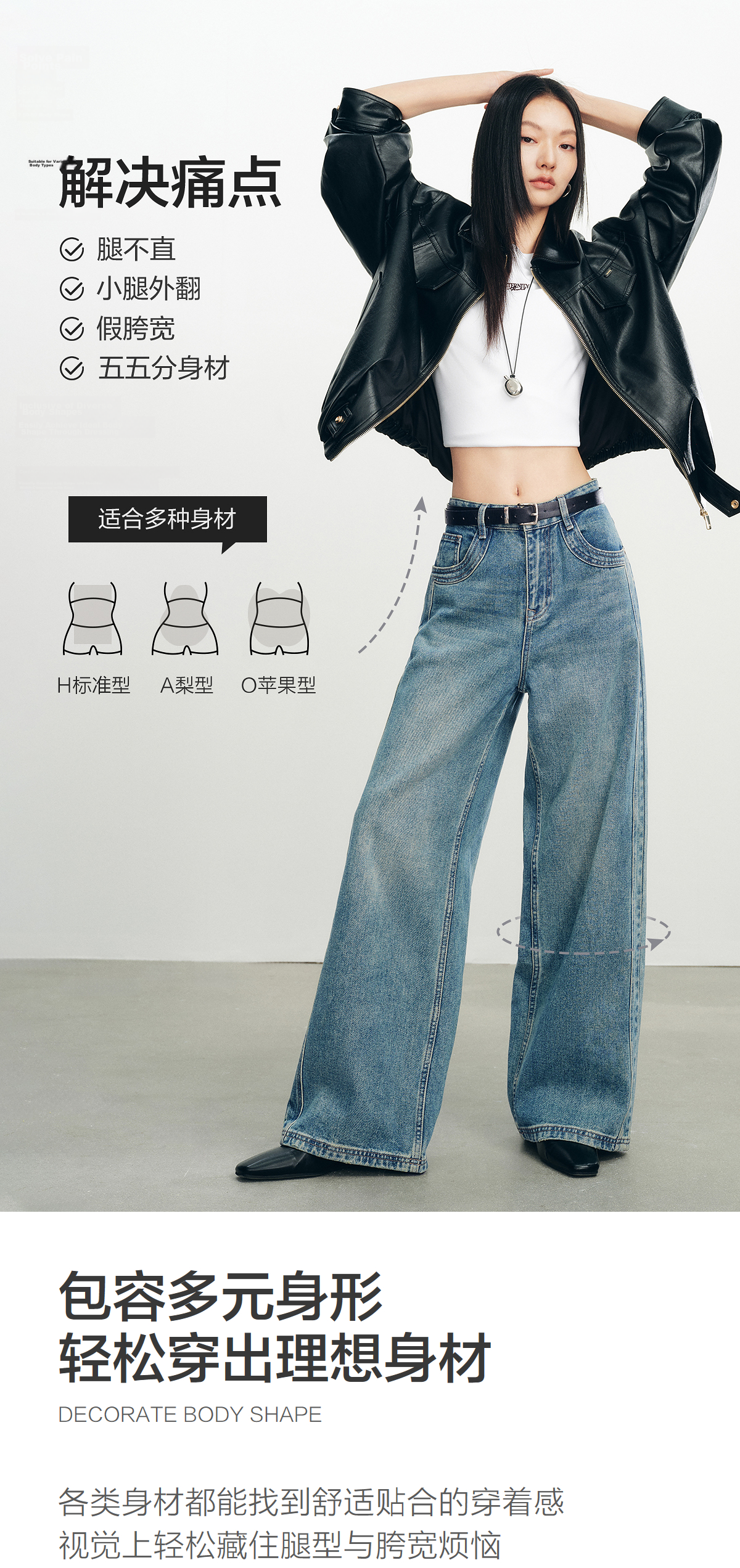 Taipingniao Women's Jeans, Autumn Straight-Leg Pants, Fashionable Casual Versatile Commuter Style, Denim Dark Blue, Size L 9