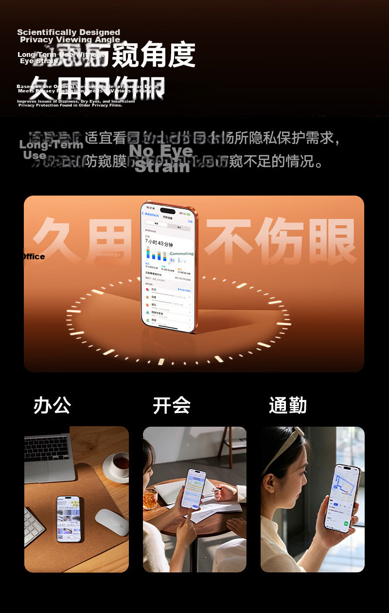 DIVI AR Anti-Glare Privacy Tempered Glass Screen Protector for iPhone 16 Pro Max, Easy Application, Anti-Scratch and Anti-Peeping 17