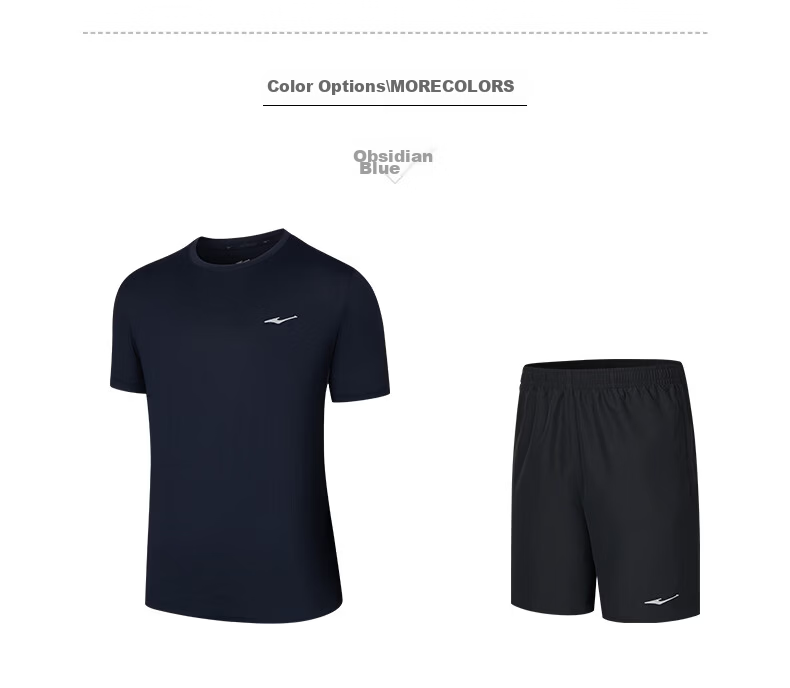 ERKE Summer New Sports Set Short Sleeve and Shorts (2 Pieces) Ice Cool Quick-Dry Moisture-Wicking Outdoor Casual Wear 19