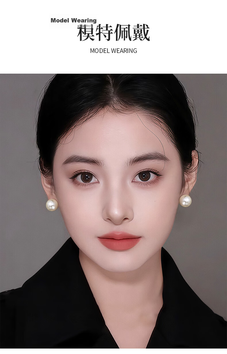 Zhou Baifu Pearl Silver Stud Earrings for Women Luxury High-End Earrings Jewelry Qixi Valentine's Day Gift for Girlfriend 6