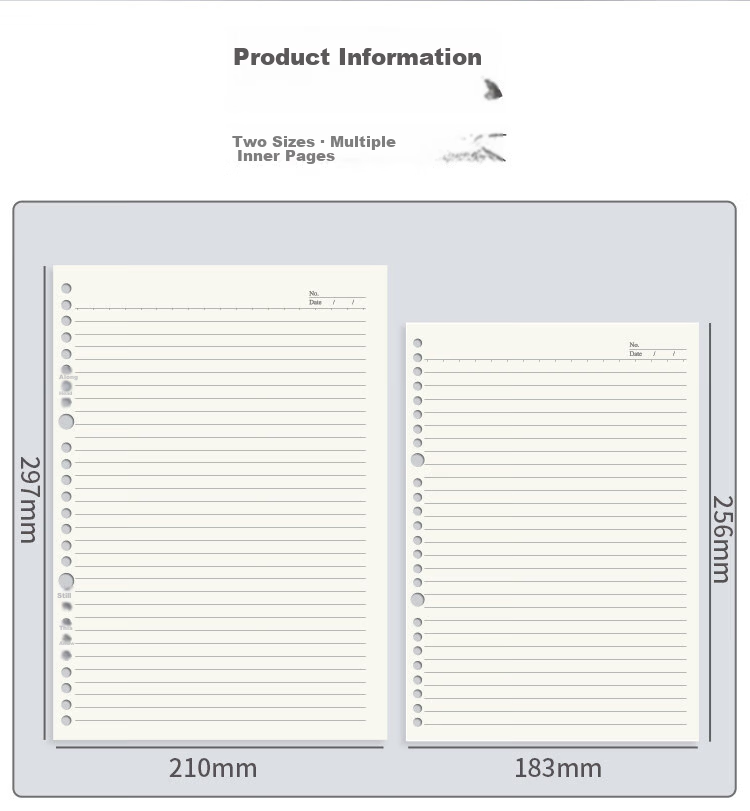 Dolly Doctor 2-Pack A4/40-Sheet Error Correction Loose-Leaf Notebook Refillable Thickened Loose-Leaf Binder 2