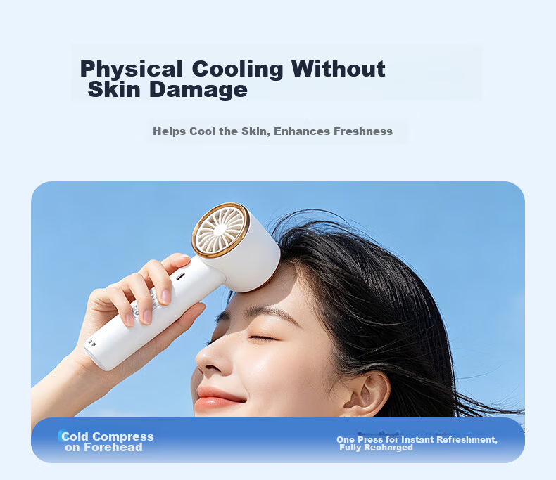 Gree [Bi Wenjun Same Style] Ultra-Quiet Handheld Semiconductor Cooling Mini Fan Portable Type-C Rechargeable Fan Outdoor Long Battery Life Camping Dorm Office 7