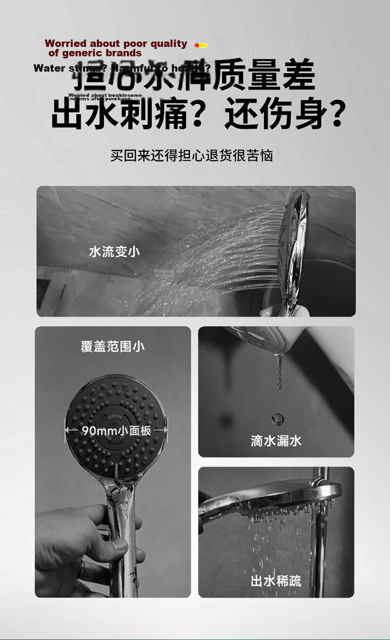 HOMK Seiko Shower Set High-Pressure Handheld Shower Head with Hose 1