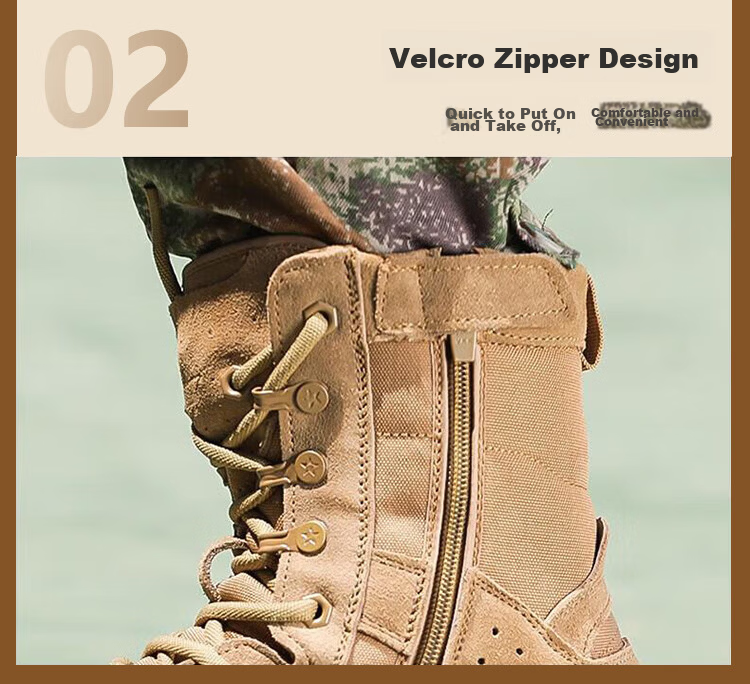 Andatong Combat Boots, High-Top Training Boots, Outdoor Training Shoes for Men And Women, New Style for Summer And Winter, Brown Anti-Stab Safety Boots, [Microfiber] Original Combat Boots/2 Pairs with Breathable Inner Linings, Size 42 13