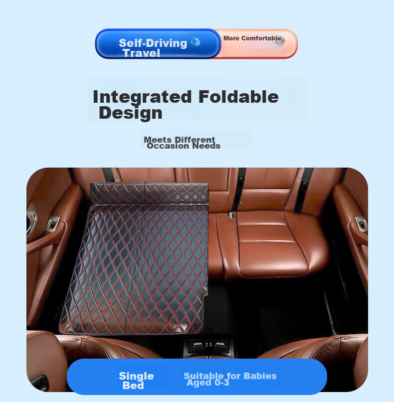 Geshu Car Rear Seat Sleeping Mat Car Mattress Foldable Backseat Sleeping Device SUV Foldable Travel Bed 16