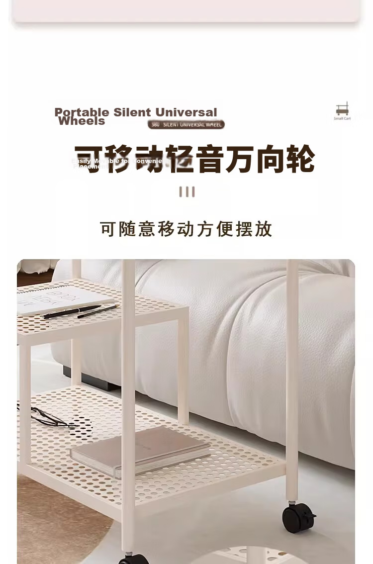 FENJIEXIAN Side Table Tempered Glass Coffee Sofa Side Table Living Room Side Desk Simple Tea Table Bedside Cabinet Mobile Nightstand 8