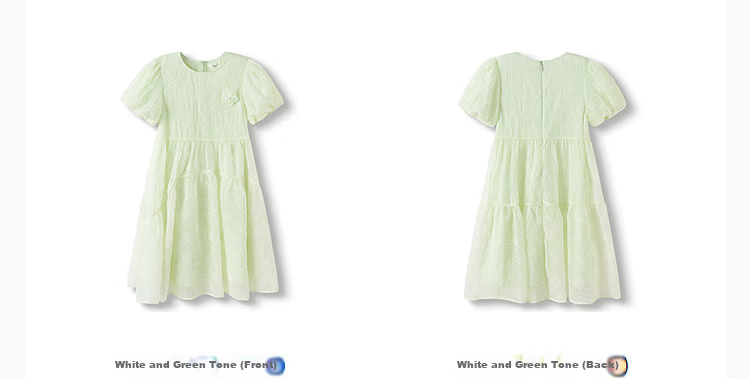 Balabala Girls' Dress Summer Princess Dress Children's Clothing Stylish Sweet Big Kids Dress 12