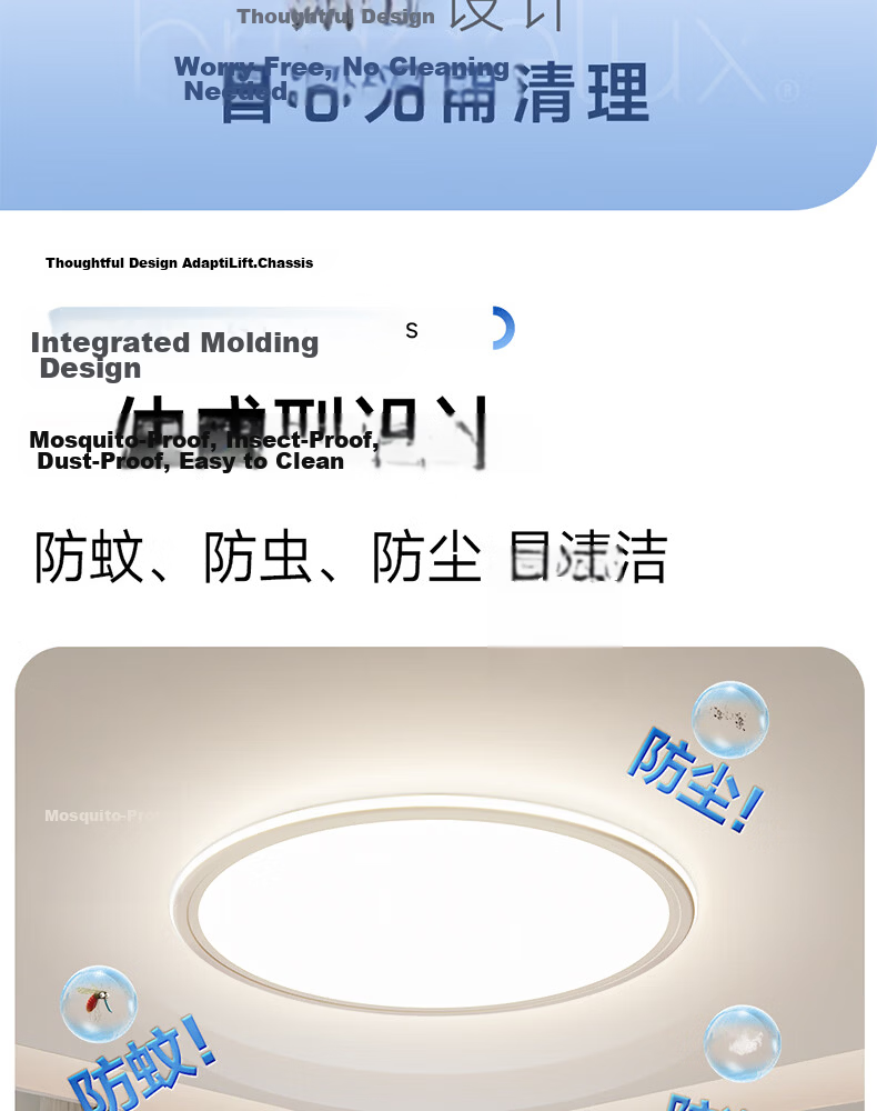 Dell Eye-Care Bedroom Ceiling Light with Cree LED, Ultra-Thin Seamless Aluminum Children's Room Lamp, Zhongshan Lighting with Installation Included 37
