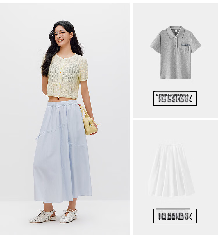 Semir Mall Same Style | Women's Summer 2026 Elegant Bowknot Long Skirt Pure White A-Line Skirt 101326120011 13