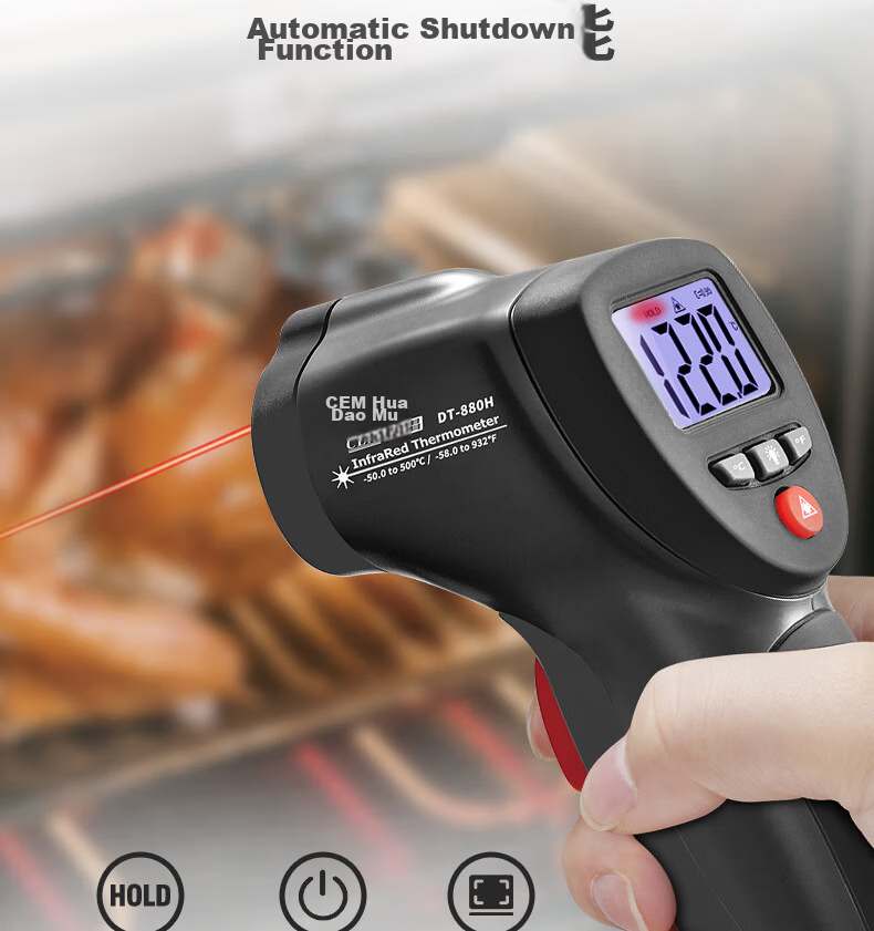 CEM DT-883H Professional Infrared Thermometer Handheld High-Precision Industrial Infrared Temperature Gun 10