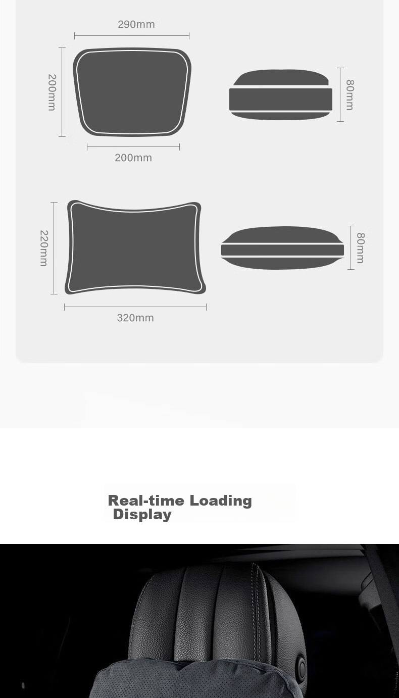Shenchuang Car S-Class Maybach-Style Headrest And Lumbar Support, Neck Pillow for Car Use, Cushion Backrest, Suitable for Mercedes-Benz And Tesla, Universal Model 11