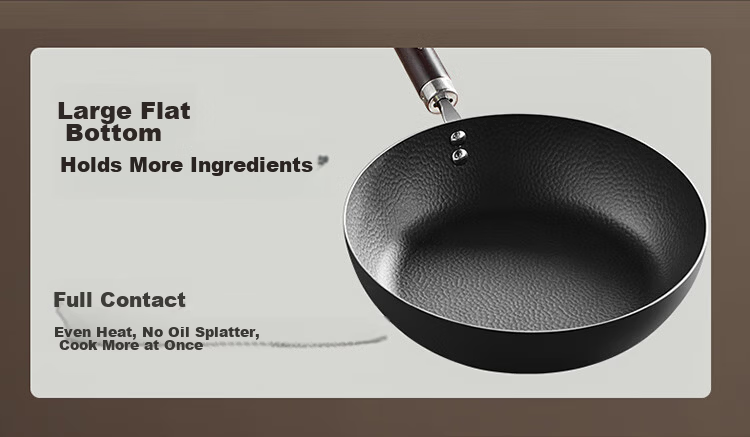 COOKER KING Non-Stick Frying Pan, Flat Bottom Pan for Home Use, Pancake And Steak Pan, Hammered Texture Small Iron Pan, Extreme Iron Frying Pan, 26cm 6