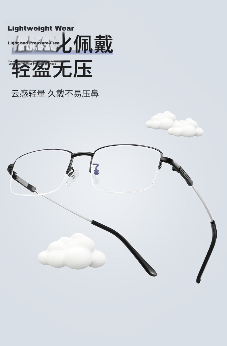 Colore.in Multifocal Reading Glasses Blue Light Blocking Unisex Semi-Rimless Auto-Focus Presbyopia Glasses Imported JD Self-Operated Authentic 4
