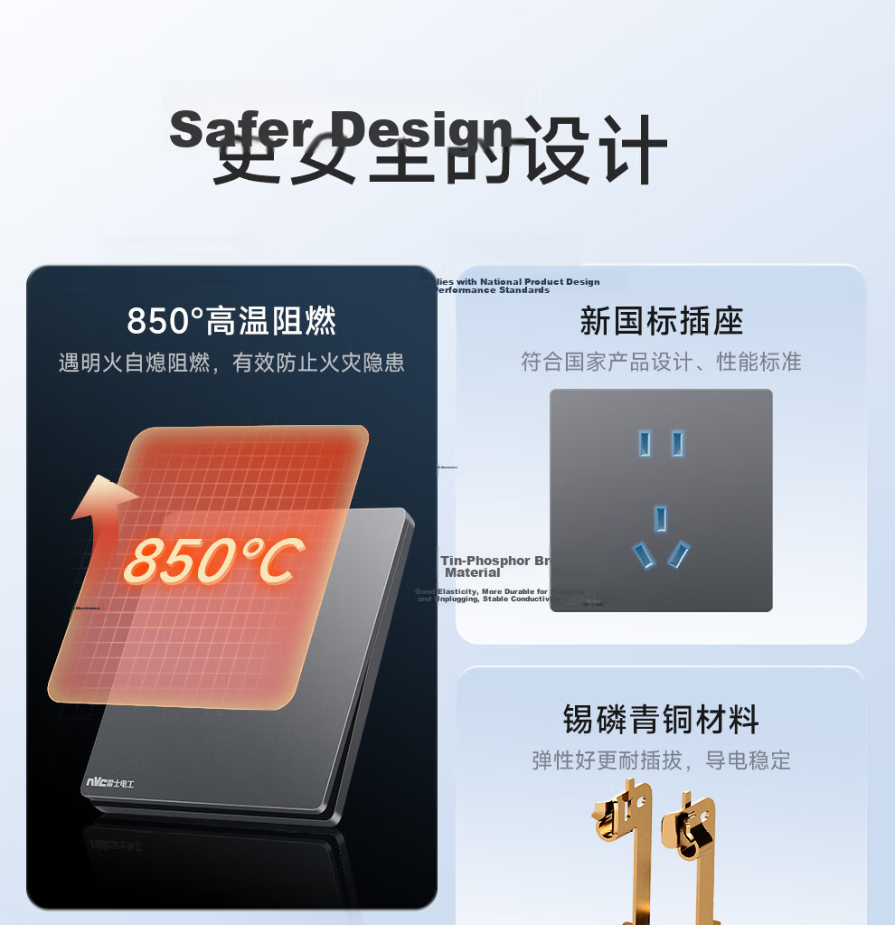 NVCleishidiangong Switch Socket, Three-Way Double Control Switch, 86-Type Ultra-Thin Panel Switch, N29 Misty Gray 27