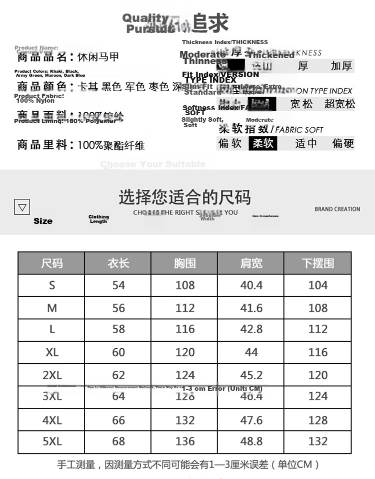 JEEP SPIRIT Men's Work Vest Spring Autumn Fishing Photography Multi-Pocket Jacket Black M 4