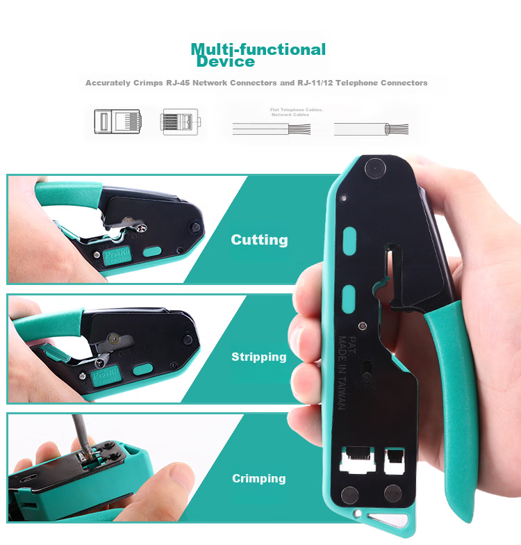 Pro'sKit CP-333 6P/8P Vertical Network Cable Crimper Network Crimping Tool 5