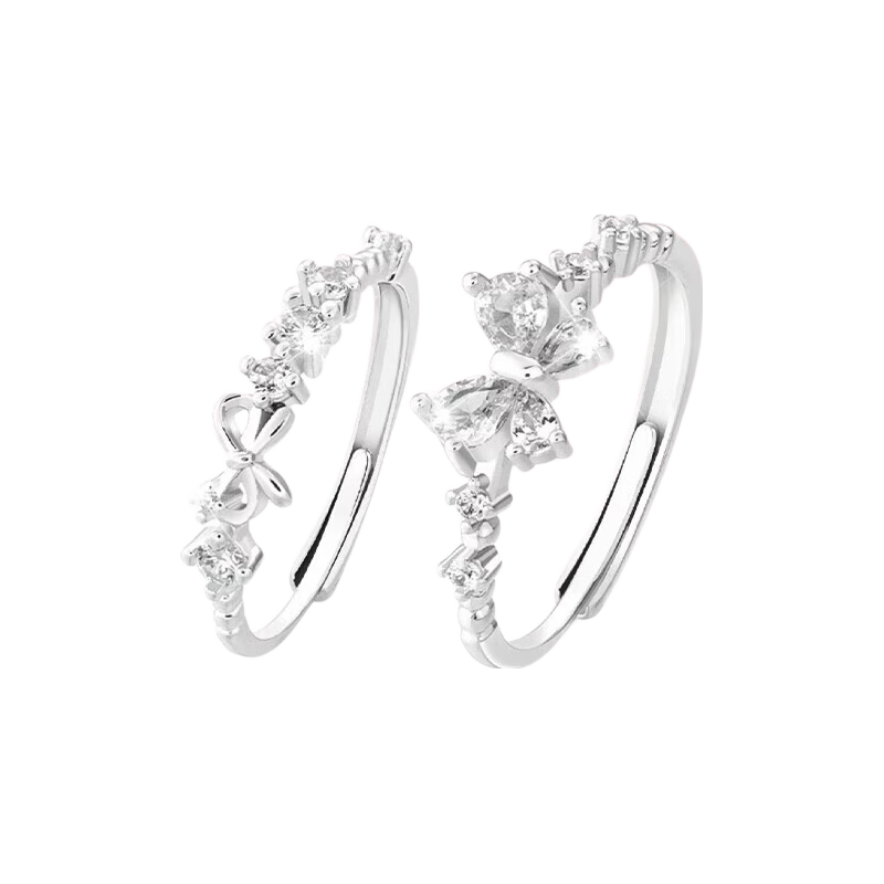 Chow Tai Fook [1000+ Stores] Sweetheart Princess Couple Rings Women's Best Friend Matching Rings Qixi Valentine's Day Gift for Girlfriend