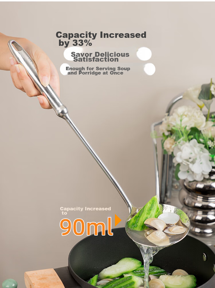 Banwu Life 316 Stainless Steel Mushroom Shovel Food Grade Mushroom Spatula Household Stir Fry Spoon High-end Iron Wok Spatula 17