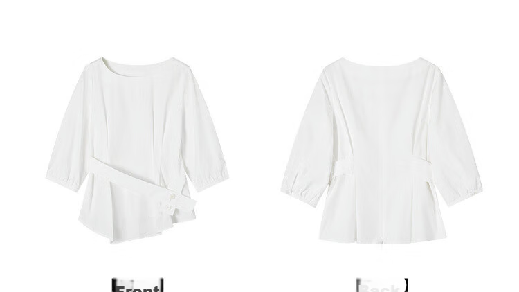 Demana Pure Cotton Breathable Summer Artistic Fresh Round Neck Slim Waist Shirt Women's Top 26