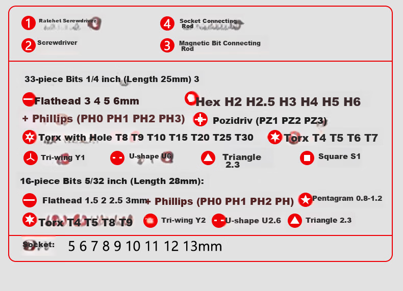 DELIXI ELECTRIC Ratchet Wrench Set Socket Wrench Cycling Toolbox Screwdriver Set Motorcycle Repair 41-Piece Kit 31