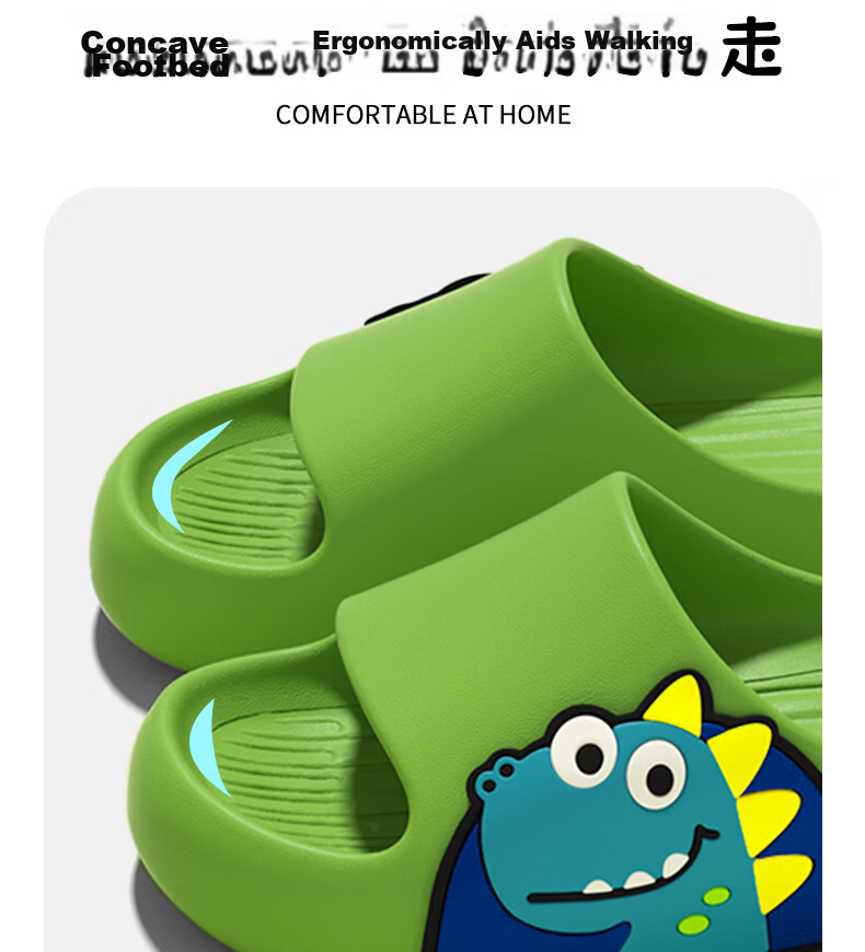 XGGC Kids Boys Summer Indoor Non-Slip Dinosaur Cartoon Family Slippers Girls Pink Size 28-29 8