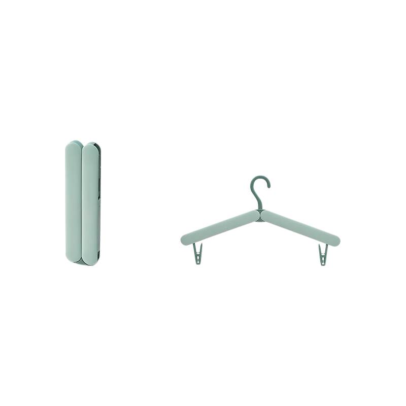 EACHY Portable Folding Clothes Hanger Travel Drying Rack Essential Multi-Functional Household Hanger for Business Trips And Daily Use - Misty Gree