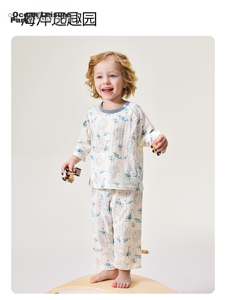 ELLE BABY Baby Sleepwear Fruit Pattern Spring Summer Two-Piece Air Conditioning Suit Children's Pure Cotton Homewear Forest Fairy Tale 80 33