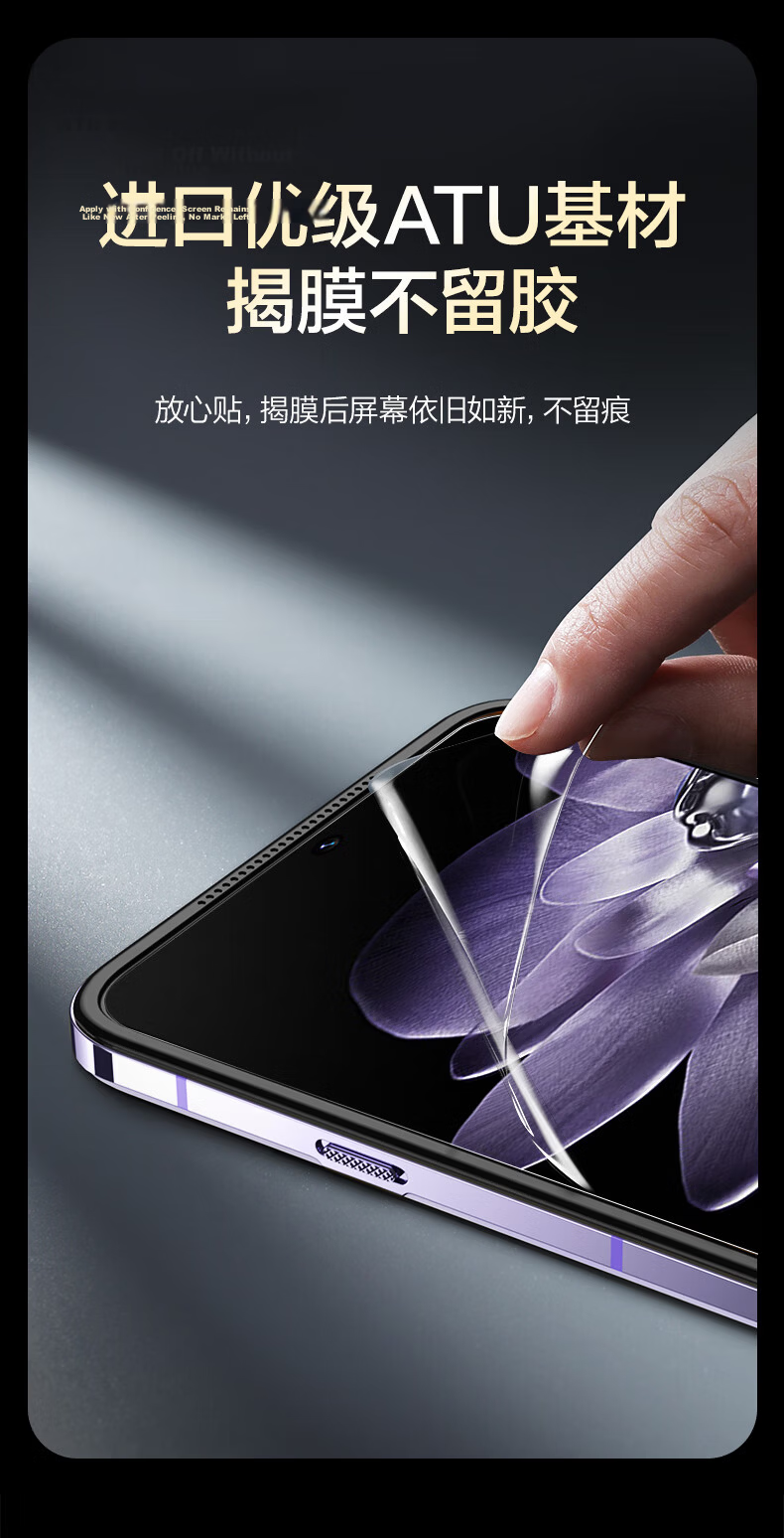 Smorss Privacy Screen Protector for Xiaomi MIX Flip, Foldable Hydrogel Film, Non-Tempered, Full Coverage Anti-Peeping, Drop-Resistant, Anti-Fingerprint Front Outer Screen Protector 12