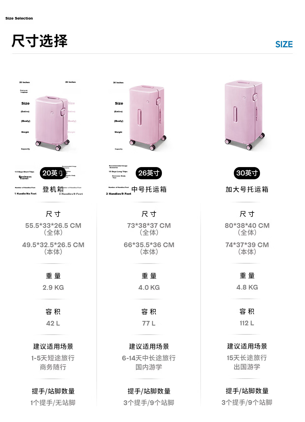 ITO PISTACHIO 2 STRIPED Dream Pink, 20-Inch Carry-On Luggage, Suitcase, Trolley Case, Travel Case 21