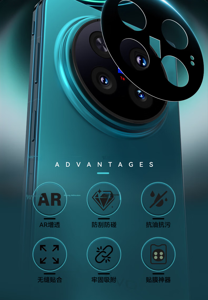 BLUEO AR Anti-Reflective Lens Protector for vivo X Fold6 Rear Camera Film High-Definition Drop-Resistant Scratch-Resistant Phone Screen Protector with Alignment Tool 3