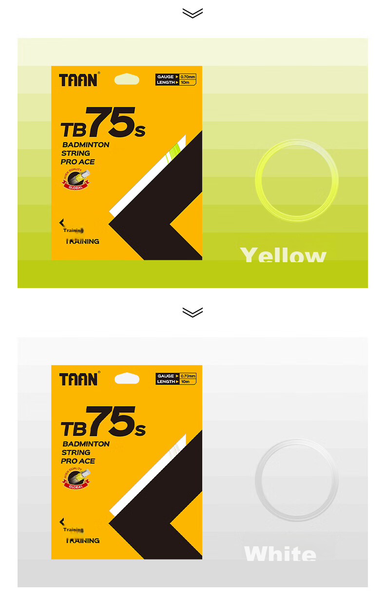 Taan Badminton Racket String, for Competition Training, Durable High-Elasticity Speed Type TB75S, Orange Color, 3-Pack 8